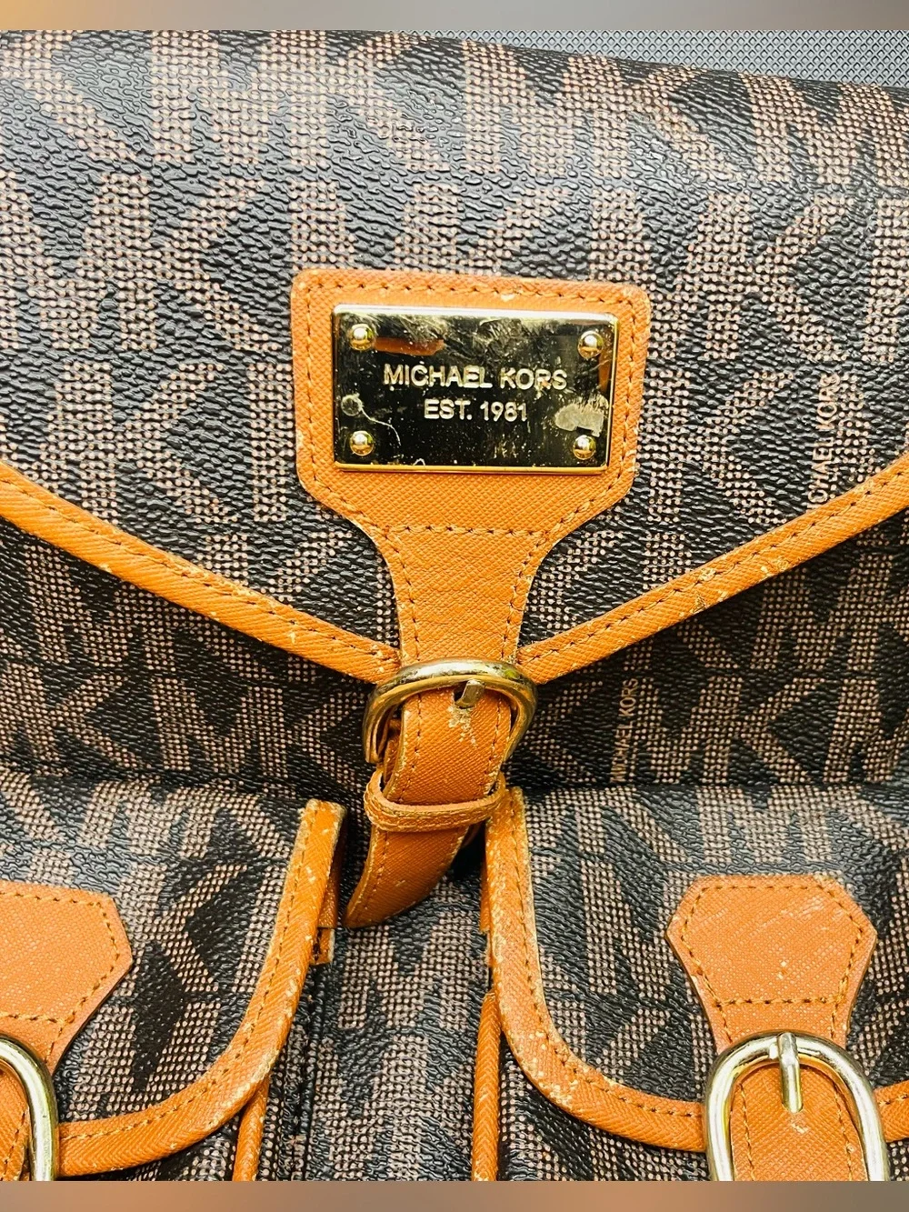 UNIQUE-MICHAEL KORS LARGE MK MONOGRAM BACKPACK!